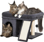 XL Cat Tree Tower for Large Adult Cats 20 lbs+, 25in Perch Bed, Condo Cave for Indoor Medium Kittens Rabbit Ferret Pet, Sisal Scratchers, Extra Large