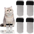 4Pcs Cat Boots, Cat Mittens to Prevent Scratching, Adjustable Mesh Cats Claw Protectors Non-Slip Breathablesuitable for Pet Bathing, Cutting Nails, Injecting(M,Gray)