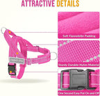 Lukovee No Pull Dog Harness & Leash Set - Heavy Duty Dog Vest Harness with Soft Padded for Medium Large Dogs, Adjustable Reflective Tactical Pet Harness for Easy Walk and Training (M, FU)
