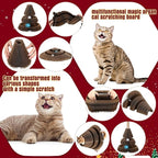 Soulchen Christmas Tree Magic Organ Cat Scratching Board, Combinable Cat Toy, Interactive Cardboard Kitty Scratcher with Bell Ball, Durable Foldable Accordion Scratch Pad, Exercise for Indoor