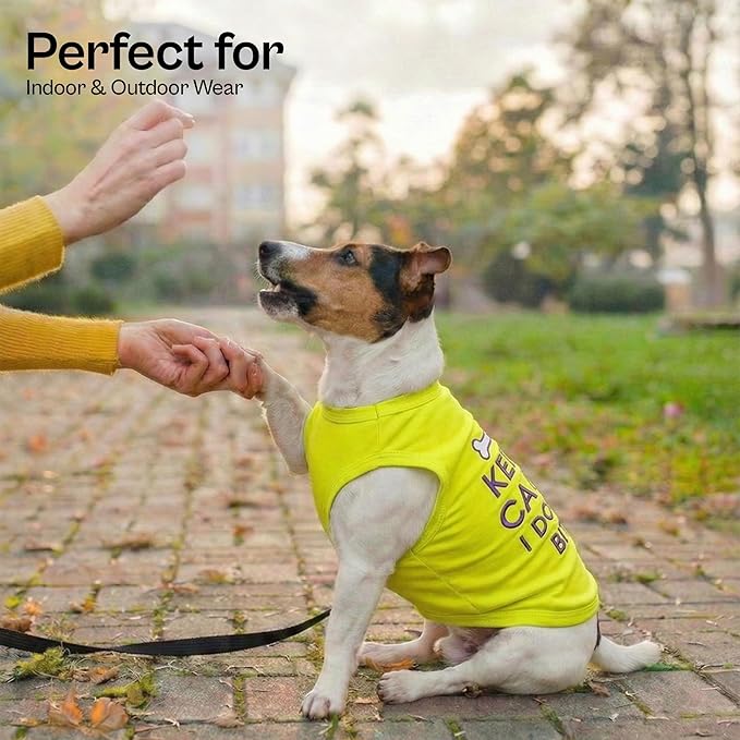 Parisian Pet Dog Shirt – 100% Cotton Shirts for Medium Dogs – Sleeveless Puppy Vest – Lightweight and Breathable Pet Apparel – Pullover Summer Dog Clothes - Stretchy Funny T Shirts for Dogs