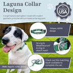 Lucky Love Dog Collar, Beautiful & Vivid Pattern X-Small Boy Dog Collars, Easy On & Off Clasp Accessory (Blue Laguna, XS)