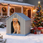 Bifanuo Large Dog House for Outdoor & Indoor, Waterproof Puppy Shelter with Air Vents & Elevated Floor, Easy Assemble Sturdy Dog Kennel for Large Dogs (Blue, 36.2''L×38''W×38''H)
