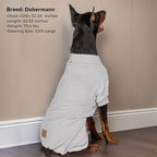 cyeollo Fleece Dog Pajamas Thermal Dogs Onesie Stretchable Large Dog Pjs Jumpsuit Warm Coat Pet Pajamas for Large Sized Dogs Girl Boy, Color Grey
