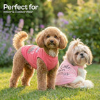 Parisian Pet 2 Pack Dog Shirts – 100% Cotton Shirts for Medium Dogs – Pink Sleeveless Stylish Girl Dog Clothes – Breathable and Lightweight Pet Apparel - Stretchy Summer T Shirts for Dogs