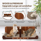 34 Inch Cat Scratcher Bed, Upgraded Cardboard Scratching Pad, Extra Large Cat Scratchers for Indoor Cats, Convertible Vertical Cat Scratching Board Furniture Protector