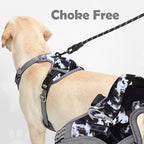Funfox Dog Harness No Pull, Adjustable Pet Vest Harness, Super Soft Material with Vertical Handle Easy Control, Reflective Night Walking, 2 Leash Clips for Medium Sized Dogs, Misty Gray, M