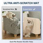 157.5" x 15.8" Cat Scratch Furniture Protector, Self-Adhesive Couch Protector from Cat Claws, Cats Scratching Mat for Couch, Sofa, Wall & Door, DIY Cat Scratch Pads Replacement, 2 Pack (Off White)