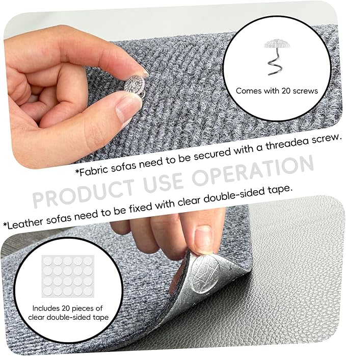 Anti Cat Scratch Furniture Protector,Durable Couch Protector from Cat Claws,Trimmable DIY Cat Scratch Carpet Mat for Leather,Sofa,Wall,Couch Corner and Cat Tower,78.7"x15.8"Self-Adhesive.(Light Gray)