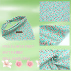 Elegant Little Tail Dog Bandana - Spring Cotton Floral Print Adjustable Scarf & Kerchief for Small to Large Dogs