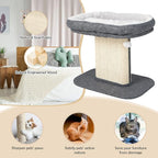 PETSITE 19.5-inch Small Cat Tree, 2-Tier Minimalist Cat Tree with Sisal Scratching Post, Extra Large Comfy Top Perch, and Dangling Ball, Ideal for Indoor Cats, Supports up to 44 lbs, Grey