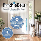 PoochieBells Dog Door Bells for Potty Training, Quick & Easy Puppy Potty Training Method Included, Handcrafted in USA with Loud, Paw-Safe Bells, Capri Blue