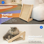 PETKARAY Cat Scratcher, Sisal Scratching Ramp, L Shape Scratch Pad for Indoor Cats, Kitten Wall Furniture Protector Small