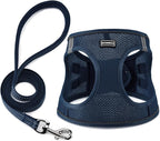 Dog Harness with Leash Set, No Pull Adjustable Reflective Step-in Puppy Pet Vest Harnesses for Small Medium Large Dogs and Cats,Navy Blue S