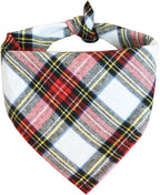 Bubblepup Christmas Dog Bandanas, Plaid Reversible Triangle Bibs Scarf Accessories for Dogs Pets