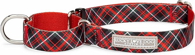 Lucky Love Dog Martingale Dog Collar - Adjustable, No-Slip, Durable, & Soft Webbing Collar for Male and Female Dogs Ideal for Training & Walking - Heywood, Small