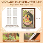 Wall Art Cat Scratcher Sisal Mat, No-Drill Wall Mounted Cat Scratch Pad with Frame, 13.8 x 21.7 Inch Cat Wall Scratchers for Indoor Cats（Goldfish）