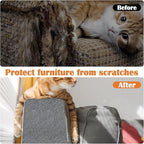 Cat Scratch Furniture Protector - 158" x 15.8" Trimmable Self-Adhesive Cats Claws Scratch Pads, DIY Cat Climbing Couch Protector for Scratch Post Cat Tree Replacement Indoor (Light Gray)