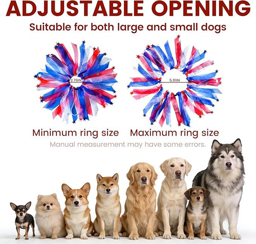 1PC Dog Independence Day Costume - Dog Cat Patriotic Collar Puppy Collar Patterns Pet Tutu Collar Pet Blue Costume for Dogs Small Medium Dogs