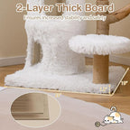 PETSITE 30.5 Inches Wooden Cat Tree, Multi-Level Modern Cat Tree with Scratching Posts, 2-Layer Condo, Long Plush Covered Soft Top Perch, and Various Jumping Platforms, Ideal for Indoor Cats
