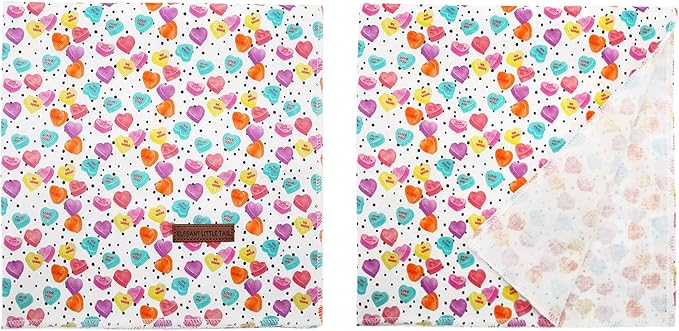 Elegant little tail Dog Bandana, Valentine's Day 1PC Washable Dog Scarf Female or Male Square Bib Kerchief Scarf Adjustable Pet Bandana for Medium Large Dogs