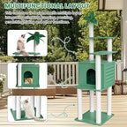 72 Inches Tall Cat Tree, Outdoor Cat House, Weatherproof Large Cat Condo with Cat Scratch Post, for Outdoor and Indoor Cat Towers