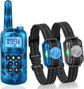 Dog Shock Collar 2 Dogs-2000ft Dog Training Collar with Remote，IPX7 Waterproof Electric Collar with 3 Training Modes,0-99Precise Adjustment，for Small, Medium and Large Dogs 5-120lbs，Blue&Grey