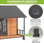 GUTINNEEN Outdoor Dog House Heated Dog Kennel with Insulated Liner & Heating System for Winter Large Dog Cage with All-Around Iron Frame Dog Kennel for Small & Medium & Large Dogs