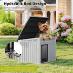 Bifanuo Outdoor Indoor Dog House for Small to Medium Dogs - Waterproof Design, Detachable Roof & Easy Assembly and Cleanup (Classic Grey, 32.1" L × 25.1" W × 24" H)