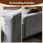 Cat Scratch Furniture Protector, 39.4"x15.8" Self Adhesive Cat Scratch Mat Pad,Cut to Fit DIY Replacement Carpet for Tree,Wall,Bed,Door, Couch Protector (Light Grey)