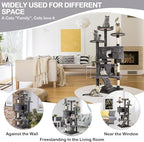 70'' Tall Multi-Level Cat Tree for Indoor Cats, Furniture With Scratching Post, Platform, Condo, Tower With Funny Toy, Corner Tree for Medium Cats