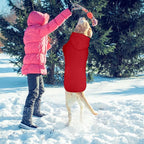 Dog Sweaters for Large Dogs,Dog Hoodie,Warm Fleece Sweatshirt with Hood & Pocket,Leash Hole,Cozy Cold Weather Pet Clothes Sweater Hoodie for Large Dogs(Red,XL)