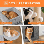 Cat Tree with Litter Box Enclosure Large, Multilevel Cat Play House with Large Condo, Spacious Hammock, Cozy Top Perch,Scratching Post and Dangling Balls,Wooden Cat Furniture for Indoor Cats,Brown