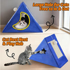 Upgraded Cat Scratcher House, 3 in 1 Foldable Sisal Cat Scratcher, Double-Sided Usability, Durable Cat Furniture for Cats to Play, Scratch, and Sleep