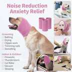 Nanaki Dog Hood Calming Ear Wrap, Quiet Headband Dog Head Cover Snood Doggy Ear Fireworks Muffs, The Grooming and Force Drying Pet Head Protector for Anxiety Relief Calming Doggy Covers for Noise