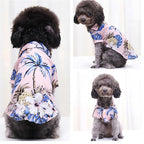 Pet Shirt Summer Breathable Pet Dog Hawaiian Costume Pet Cat Sunglasses Hawaii for(Pink)