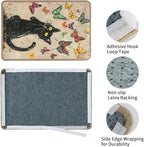 Sisal Cat Scratcher Mat Cat Wall Scratcher for Indoor Scratch Pad Wall Mounted Scratching Post to Protect Couch Carpet Furniture 23.6"x15.7" (Colorful Butterflies Cat)