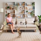 Couch Protector from Cat Claws,Dual-Sided Fit for Left & Right Sofa Arms, Multiple Colors to Blend with Any Home Decor, Couch Corner Protectors for Cats and Cat Scratch Furniture Protector(Warm Beige)