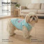 Parisian Pet Flamingo Dog Shirt – 100% Cotton Striped Shirts for Medium Dogs – Sleeveless Puppy Vest – Lightweight and Breathable Pet Apparel – Pullover Summer Dog Clothes - Stretchy T Shirts for Dogs