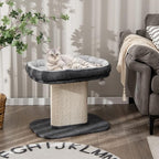 PETSITE 19.5-inch Small Cat Tree, 2-Tier Minimalist Cat Tree with Sisal Scratching Post, Extra Large Comfy Top Perch, and Dangling Ball, Ideal for Indoor Cats, Supports up to 44 lbs, Grey