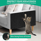 Cat Scratch Couch Furniture Protector, Trimmable Self-Adhesive Cat Scratch Carpet, DIY Climbing Cats Scratch Mat for Covering Cat Scratching Post and Wall & Door Protector from Cat Claws (Black)