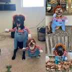 Pet Halloween Costume, Dog Funny Costume Halloween Cosplay Outfits Cute Clothes Adjustable Party Dress Up Apparel Accessories for Small Medium Large Dogs (Medium)