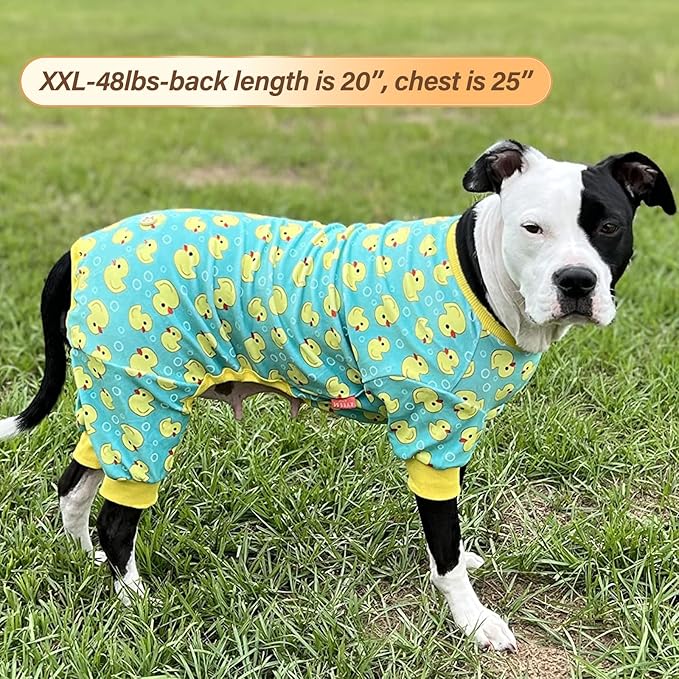 KYEESE Dog Pajamas Velvet Dog Pajamas Medium Sized Dogs Soft Dogs Clothes Pjs with Construction Vehicles Pattern Stretchy Pet Jammies Coat Comfy Pet Onesie Costume, 2X-Large