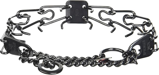 Herm Sprenger Black Small 16" x 2.25mm 12" Prong Training Collar, One Size