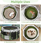 PETSFIT 45.5" Dog Playpen Indoor/Outdoor-Jump-Proof 28.5" Height with Removable Waterproof Mat & Zippered Roof | RV, Camping, Travel Dog Pen | Whelping & Cat Observation Space(45.5"L x 45.5"W x 28.5H)