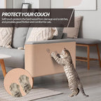 39.4"x15.8" Cat Scratch Mat,Trimmable Self-Adhesive Carpet, DIY Cat Climb Covered Pads for Furniture Couch or Wall Protector (Beige)