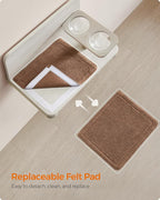 Feandrea Clickat Collection - No.009 Cat Food Station, Wall-Mounted Feeding Shelf with Elevated Bowls, Extremely Quick Assembly, Unlimited Expandability, Replaceable Module and Felt Pad