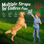 QDAN Large Dog Toys, 8 Inch Soccer Ball for Dogs with Straps, World Cup Interactive Toys for Tug of War, Puppy Birthday Gifts, Water Toy, Durable Dog Balls for Medium Large