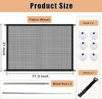 Magic Pet Gate for The House, 71.5" W X 31" H Portable Extra Wide Dog Gates for Doorways, Stairs, No Drill Durable Mesh Puppy Dog Safety Fence Guard, 6 Hooks