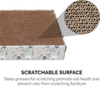 Furhaven Scratching Board w/ Catnip for Indoor Cats, Reversible - Holiday Corrugated Scratcher Pad - Hanukkah Print, One Size